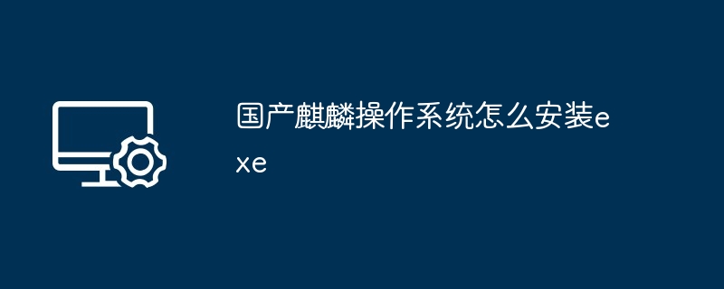 2024年国产麒麟操作系统怎么安装exe