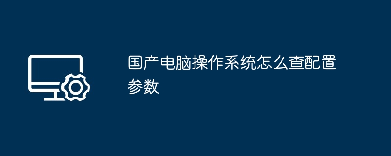 2024年国产电脑操作系统怎么查配置参数