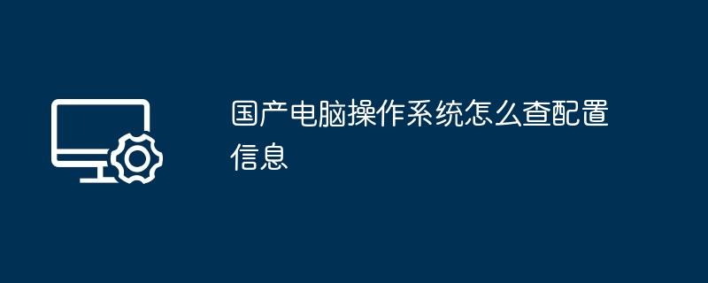 2024年国产电脑操作系统怎么查配置信息