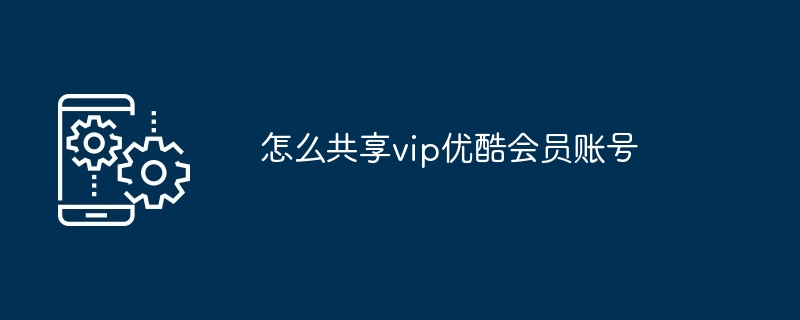 2024年怎么共享vip优酷会员账号