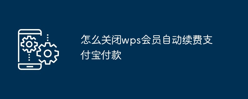 2024年怎么关闭wps会员自动续费支付宝付款