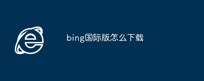 2024年bing国际版怎么下载