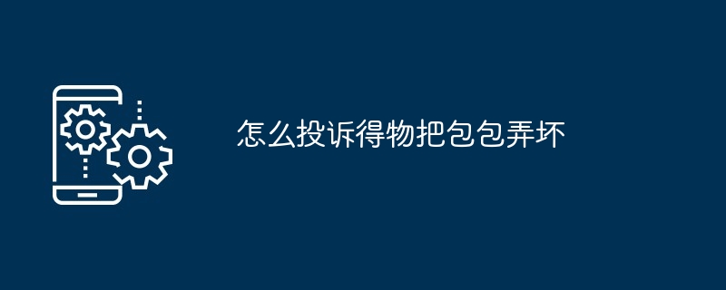 2024年怎么投诉得物把包包弄坏