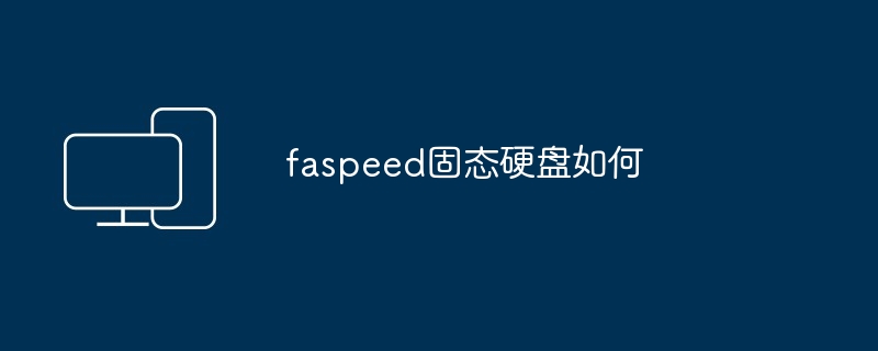 2024年faspeed固态硬盘如何