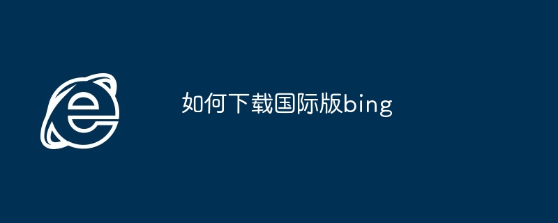 2024年如何下载国际版bing