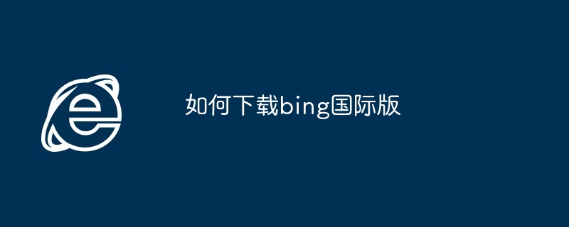 2024年如何下载bing国际版