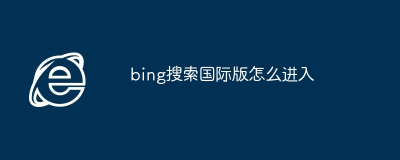 2024年bing搜索国际版怎么进入