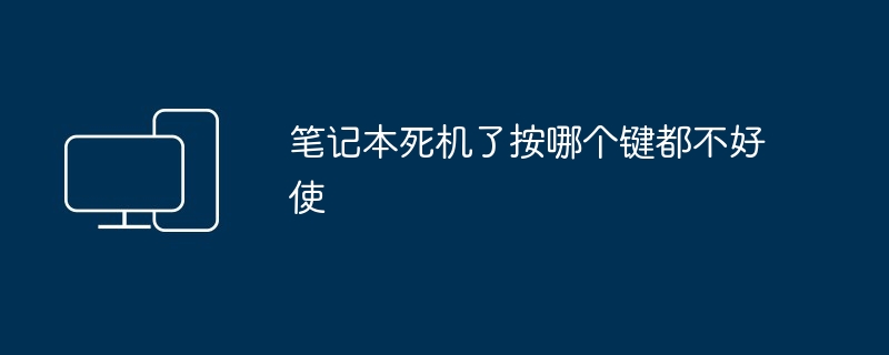 2024年笔记本死机了按哪个键都不好使