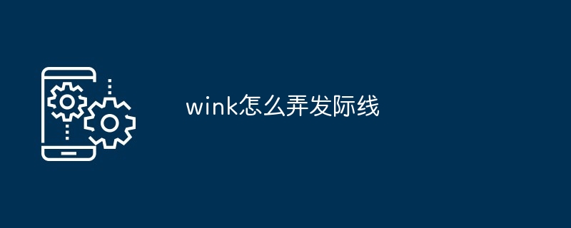 2024年wink怎么弄发际线