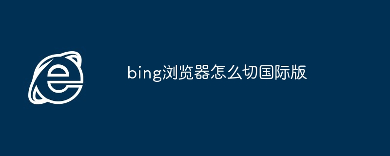 2024年bing浏览器怎么切国际版