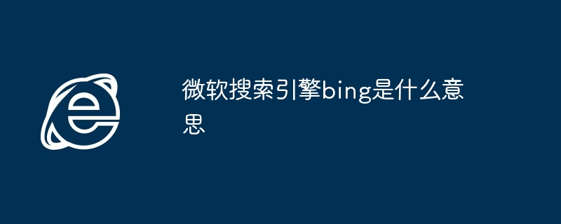 2024年微软搜索引擎bing是什么意思