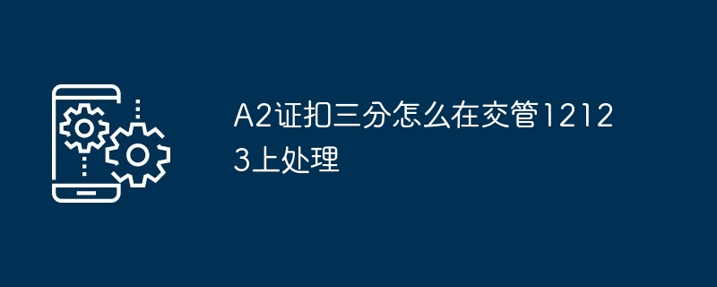 2024年A2证扣三分怎么在交管12123上处理