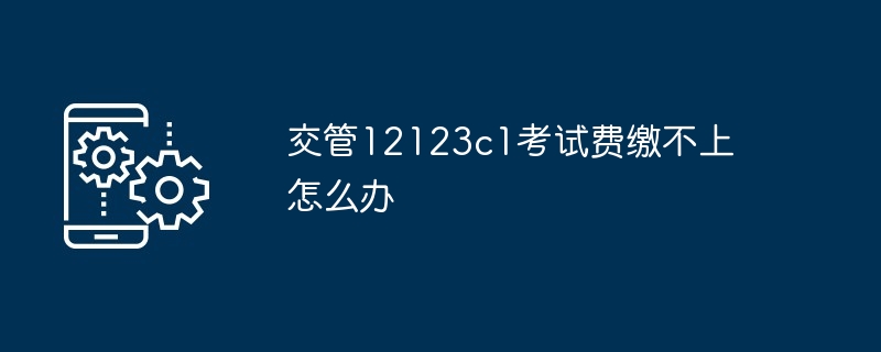 2024年交管12123c1考试费缴不上怎么办