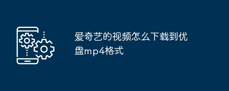 2024年爱奇艺的视频怎么下载到优盘mp4格式