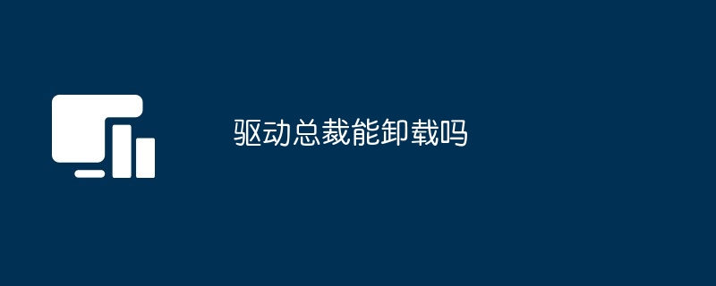 2024年驱动总裁能卸载吗