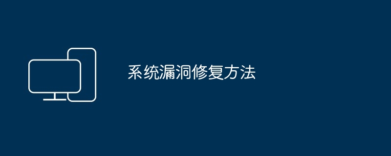 2024年系统漏洞修复方法