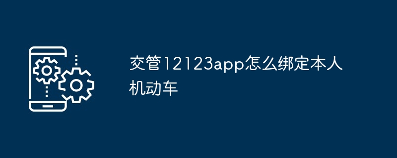 2024年交管12123app怎么绑定本人机动车