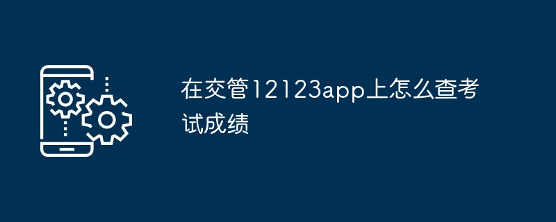 2024年在交管12123app上怎么查考试成绩