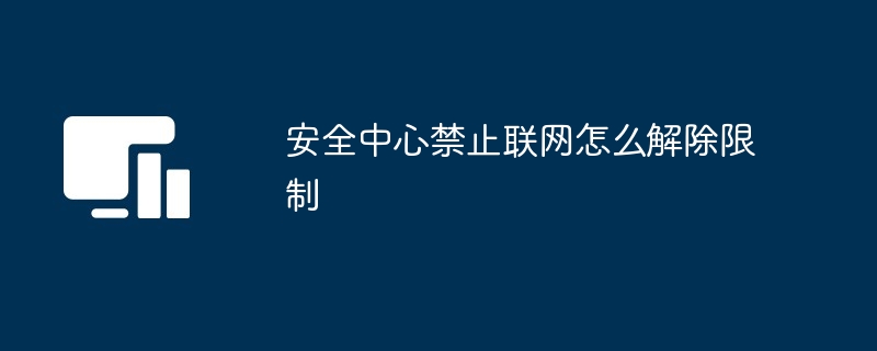 2024年安全中心禁止联网怎么解除限制