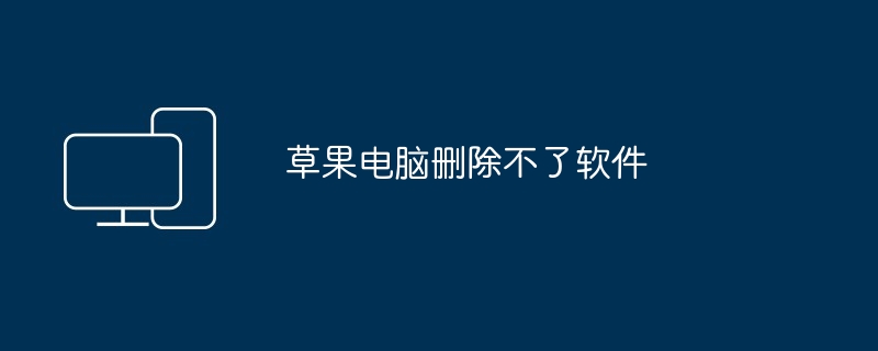 2024年草果电脑删除不了软件