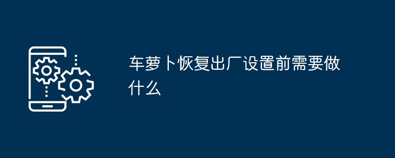 2024年车萝卜恢复出厂设置前需要做什么