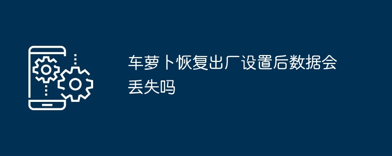 2024年车萝卜恢复出厂设置后数据会丢失吗