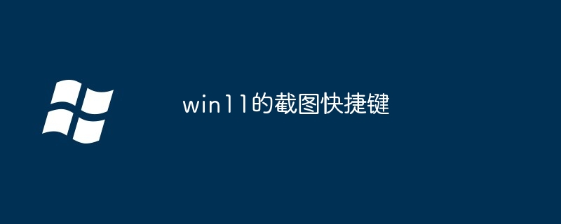 2024年win11的截图快捷键