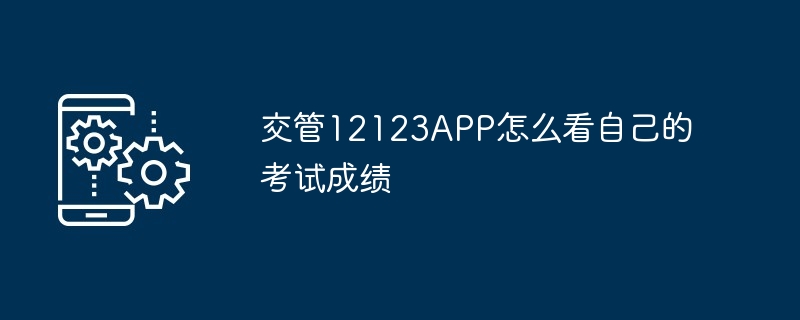 2024年交管12123APP怎么看自己的考试成绩