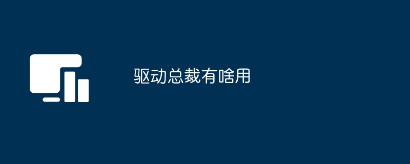 2024年驱动总裁有啥用