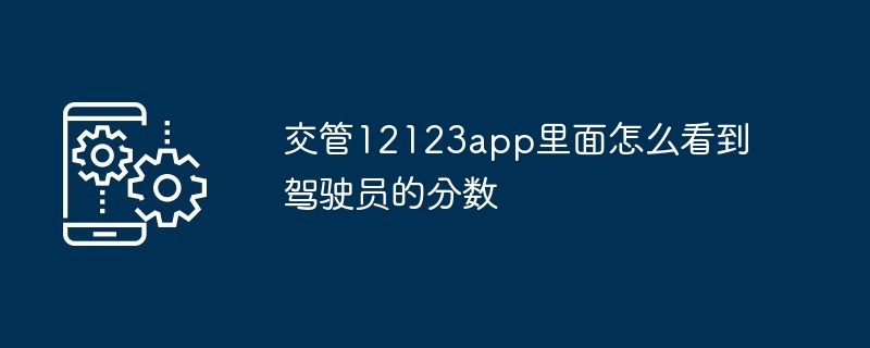 2024年交管12123app里面怎么看到驾驶员的分数