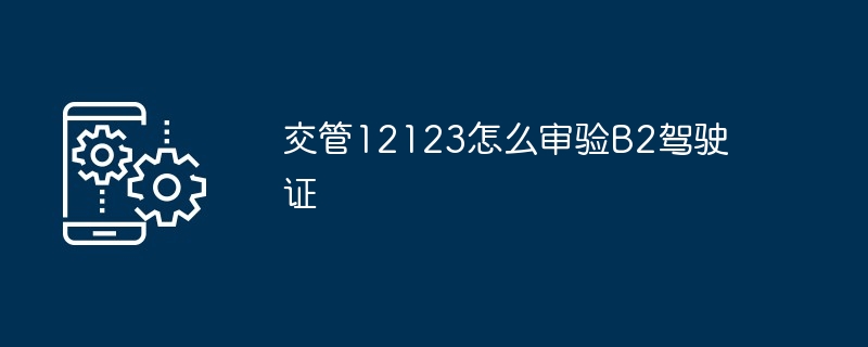 2024年交管12123怎么审验B2驾驶证