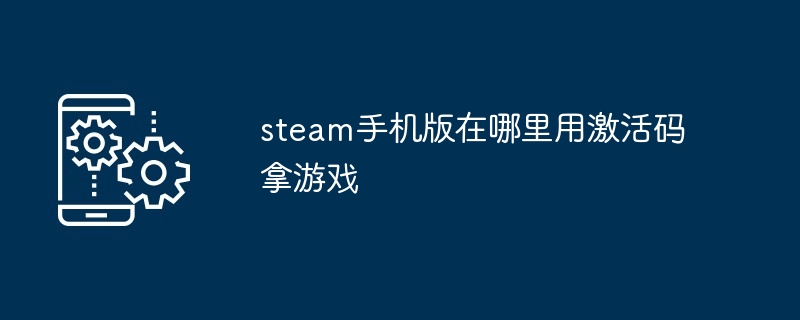 2024年steam手机版在哪里用激活码拿游戏