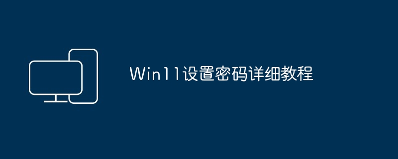 2024年Win11设置密码详细教程