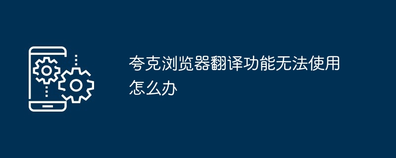 2024年夸克浏览器翻译功能无法使用怎么办