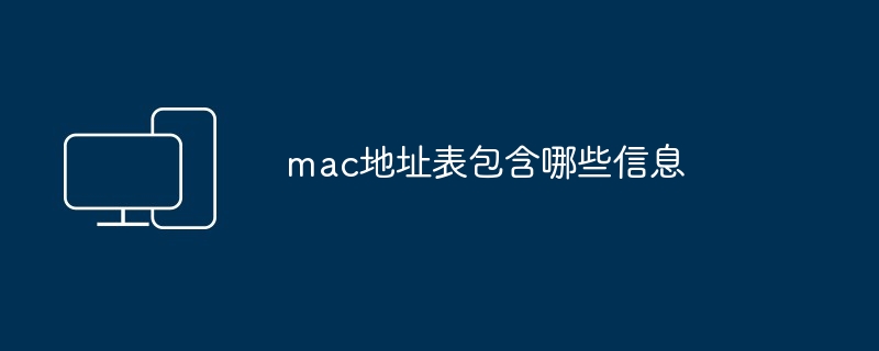 2024年mac地址表包含哪些信息