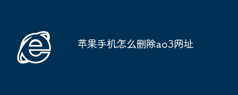 2024年苹果手机怎么删除ao3网址