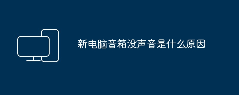 2024年新电脑音箱没声音是什么原因