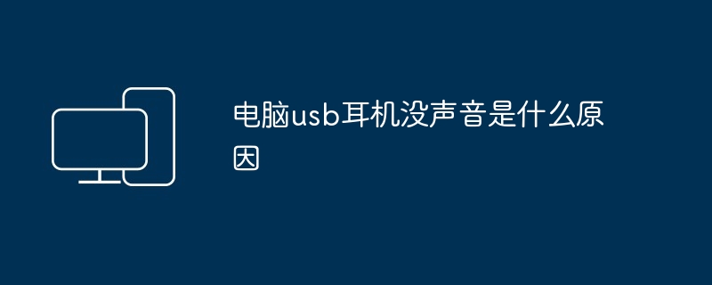 2024年电脑usb耳机没声音是什么原因