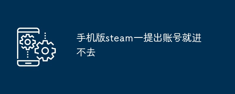 2024年手机版steam一提出账号就进不去