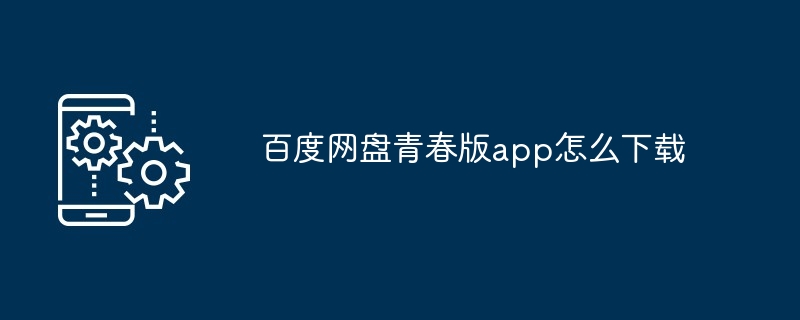 2024年百度网盘青春版app怎么下载