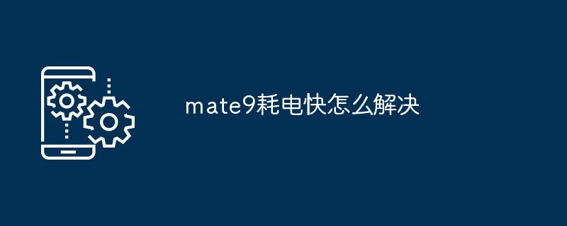 2024年mate9耗电快怎么解决