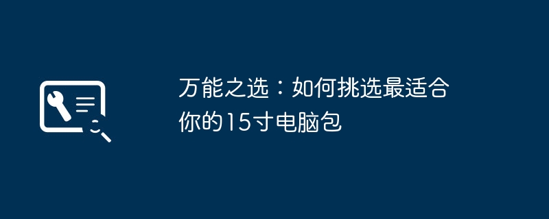 2024年万能之选：如何挑选最适合你的15寸电脑包