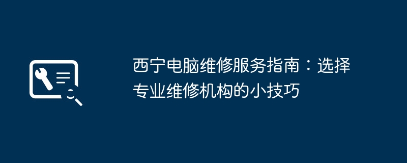 2024年西宁电脑维修服务指南：选择专业维修机构的小技巧