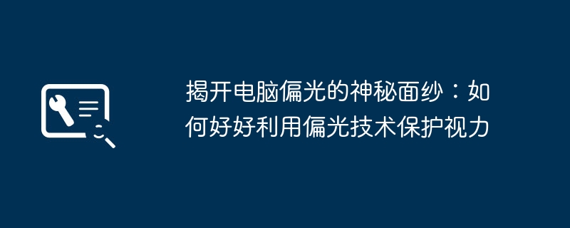 2024年揭开电脑偏光的神秘面纱：如何好好利用偏光技术保护视力