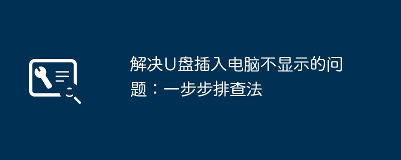 2024年解决U盘插入电脑不显示的问题：一步步排查法