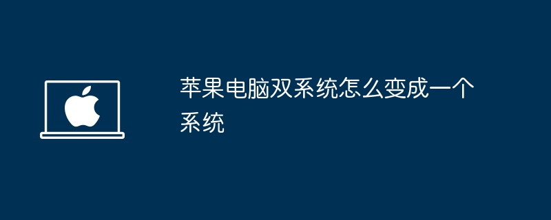 2024年苹果电脑双系统怎么变成一个系统