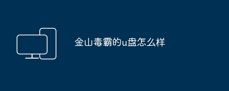 2024年金山毒霸的u盘怎么样