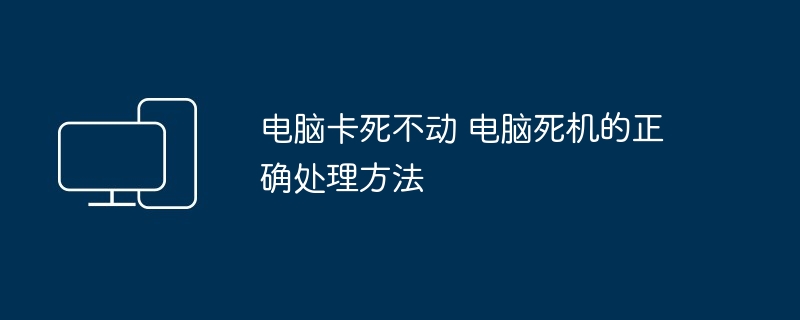 2024年电脑卡死不动 电脑死机的正确处理方法