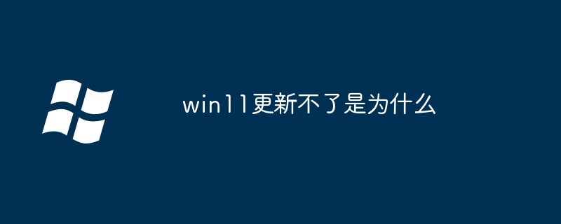 2024年win11更新不了是为什么