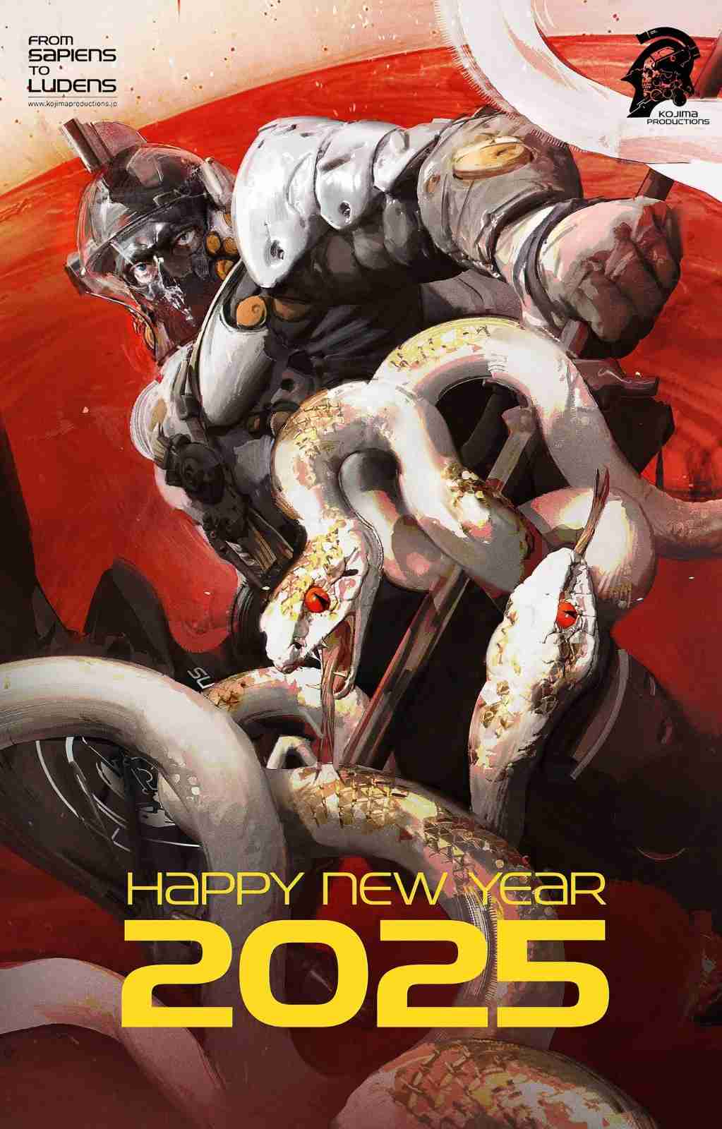 老将杰洛特出马-CDPR发布巫师赛博朋克2077新年贺图